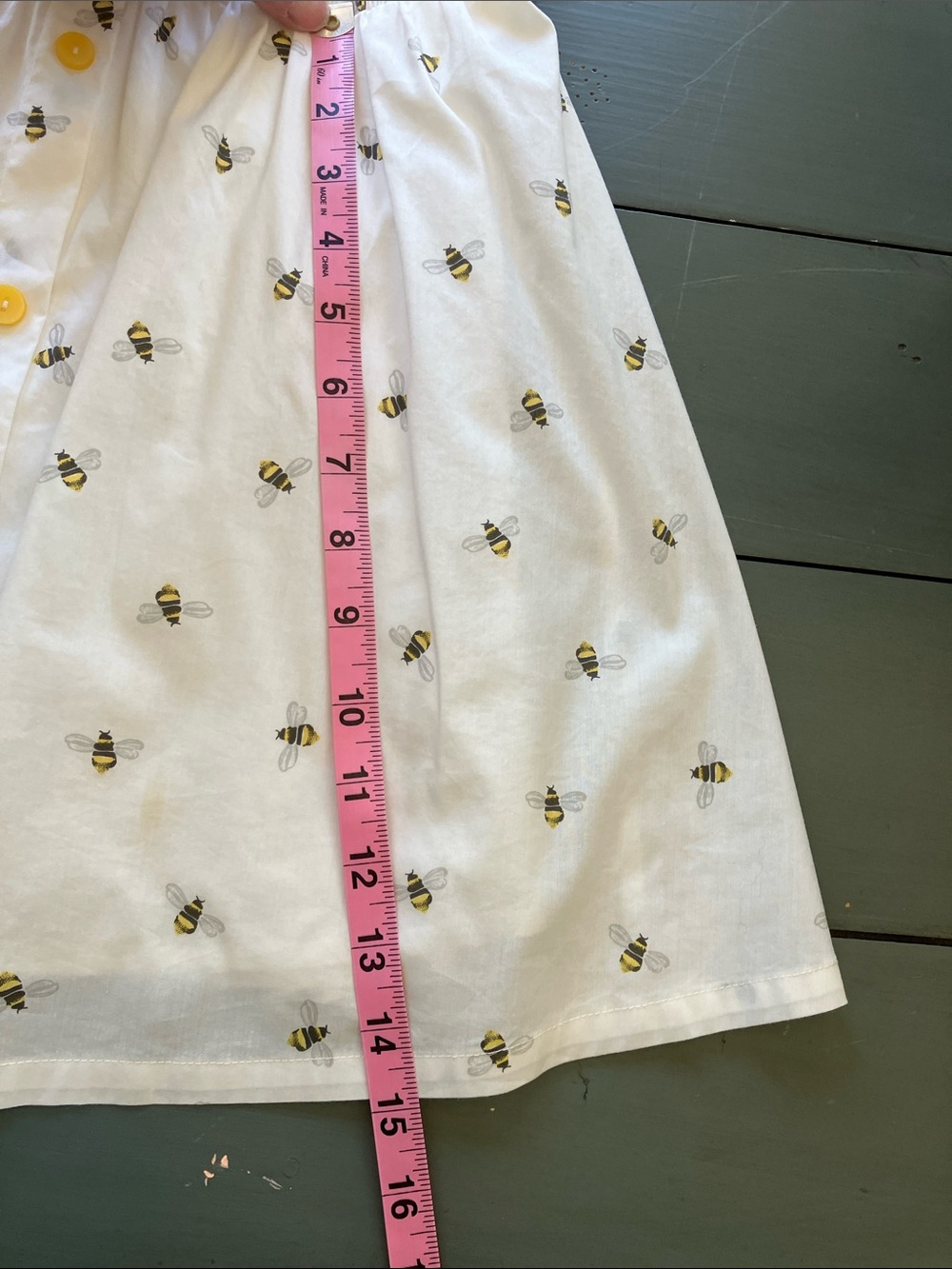 AMERICAN GIRL Cream Sundress Yellow Bee Print Front Bow Adjustable Straps Size 7 - Picture 8 of 11